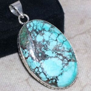 New Lander Turquoise Gemstone 925 Sterling Silver Handmade Pendant Necklace